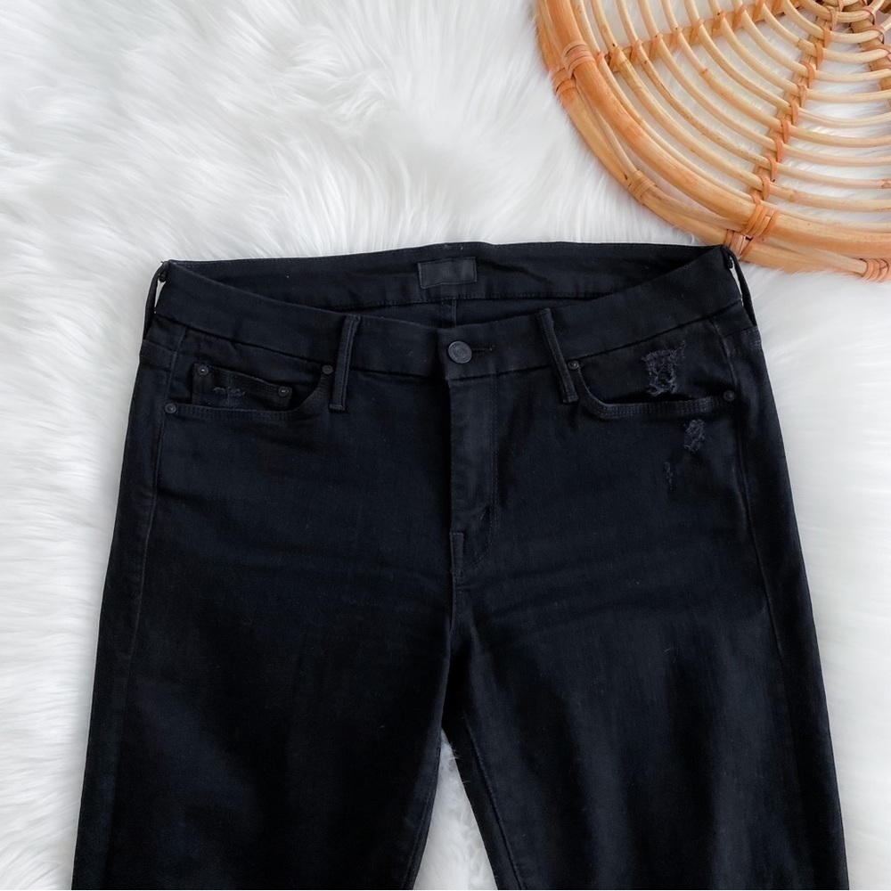 Mother Denim The Looker Ankle Fray Jeans  Guilty As Sin Distressed Ripped 29 - Picture 9 of 16